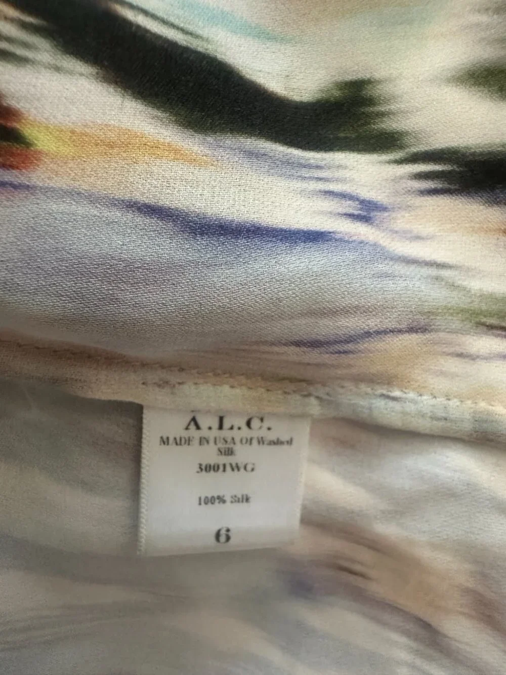A.L.C. 100% Silk Maxi Wrap Skirt Women Size 6 Abstract Print Long Designer Skirt - Picture 5 of 7